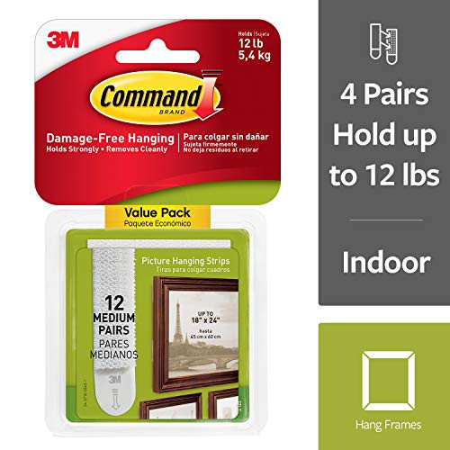 Command 17204-12ES 07248000796 CMND PIC HANG STRIP VP 12 Pairs White Picture