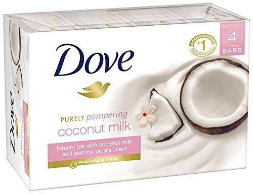 Dove Purely Pampering Beauty Bar  Coconut with Jasmine Petals  4 oz  4 ct