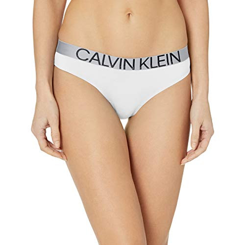 Calvin Klein Womens Statement 1981 Thong Panty White XS