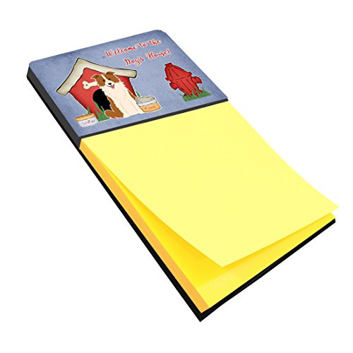 Caroline's Treasures Dog House Collection Border Collie Red White Sticky Note Holder, Multicolor (BB2873SN)