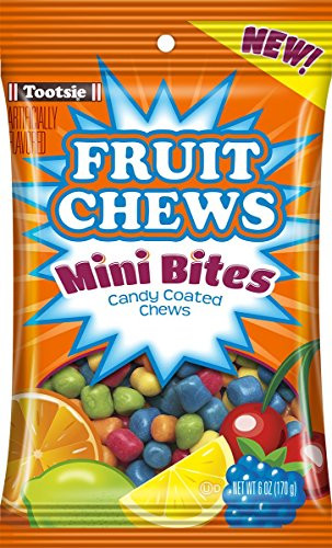 Tootsie Fruit Chews Mini Bites Candy Coated Pieces 6 oz Pack of 3