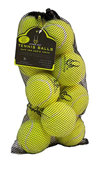 Hyper Pet Tennis Balls for Dogs Pet Safe Dog Toys for Exercise and Training Pack of 12 Green