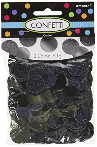 Amscan Poppers Glitter  Foil Circle Confetti 225 oz Black