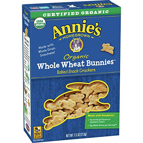 Annies Whole Wheat Bunnies Baked Snack Crackers 75 oz Pack of 12