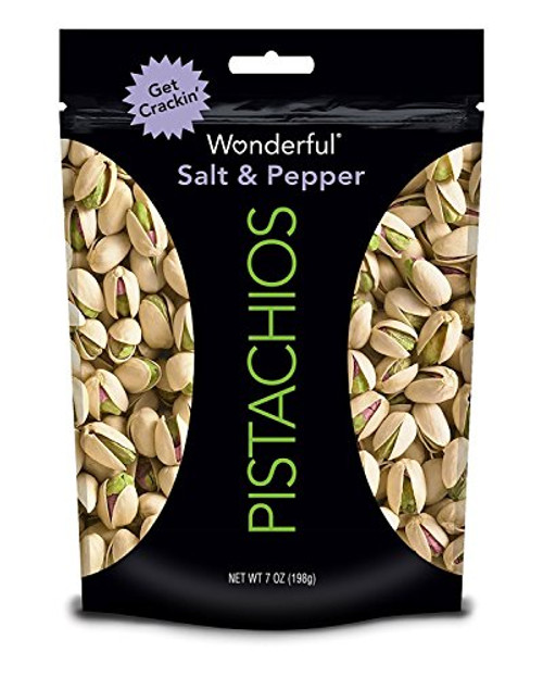 Wonderful Pistachios Salt and Pepper Flavored 7 Ounce Resealable Pouch Wonderful Pistachios Salt and Pepper Flavored 7 Ounce Resealable Pouch