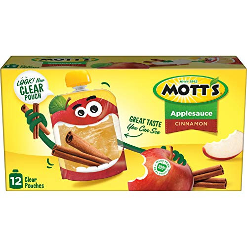 Motts Cinnamon Applesauce 32 Ounce Clear Pouch 12 Count Pack of 4 Perfect for onthego Gluten Free and Vegan Motts Cinnamon Applesauce 32 Ounce Clear Pouch 12 Count Pack of 4 Perfect for onthego Gluten Free and Vegan