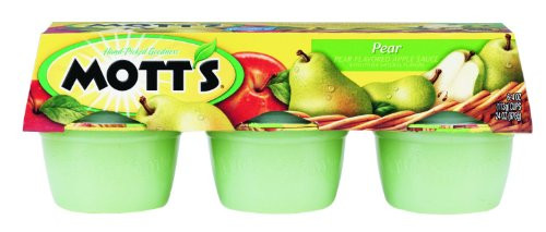 Motts Pear Applesauce 6  4oz Cups 24oz Package Pack of 4