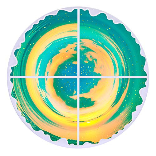 Silicone Coaster Molds CCOZN Irregular Wave Round Coaster for Epoxy DIY Slicone Coaster Molds Resin Agate Coaster Molds for Resin Casting Silicone Molds for Making DIY Craft