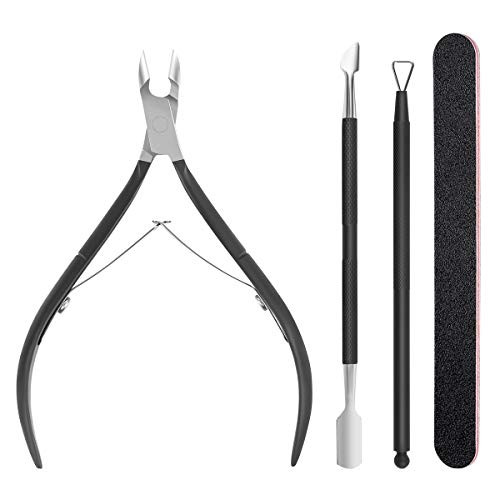 Nail Cuticle Trimmer Cutter with Scraper Pusher Nail File Set Black Stainless Steel Nail Cuticle Clipper Cuticle Nippers Cuticle Pusher Cuticle Peeler Manicure Pedicure Tools Nail Cuticle Trimmer Cutter with Scraper Pusher Nail File Set Black Stainless Steel Nail Cuticle Clipper Cuticle Nippers Cuticle Pusher Cuticle Peeler Manicure Pedicure Tools