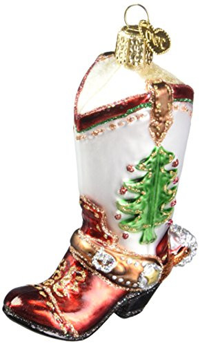 Old World Christmas Cowboy Boot Glass Blown Ornament