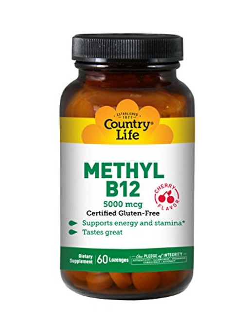 Methyl B12 5000 mcg Methylated B12 Energy  Stamina Support Supplement  Quick Absorption  NonGMO Vegan Vegetarian GlutenFree SugarFree  60 Lozenges