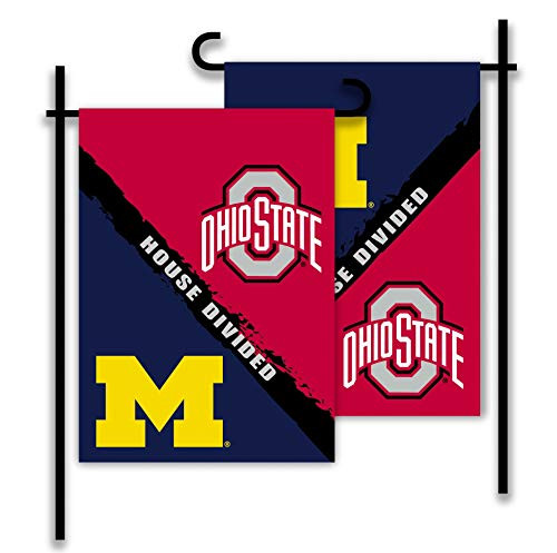 NCAA Ohio State Buckeyes 2Sided Rivalry House Divided Garden Flag Team Color NCAA Ohio State Buckeyes 2Sided Rivalry House Divided Garden Flag Team Color