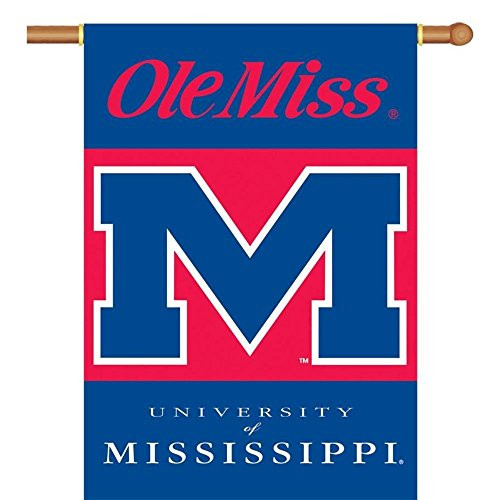 NCAA Mississippi Rebels 2Sided 28by40 inch House Banner with Pole Sleeve NCAA Mississippi Rebels 2Sided 28by40 inch House Banner with Pole Sleeve