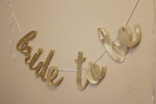 All About Details Bride to Be Cursive Banner 1set Engagement Bridal Shower Party Decoration Gold