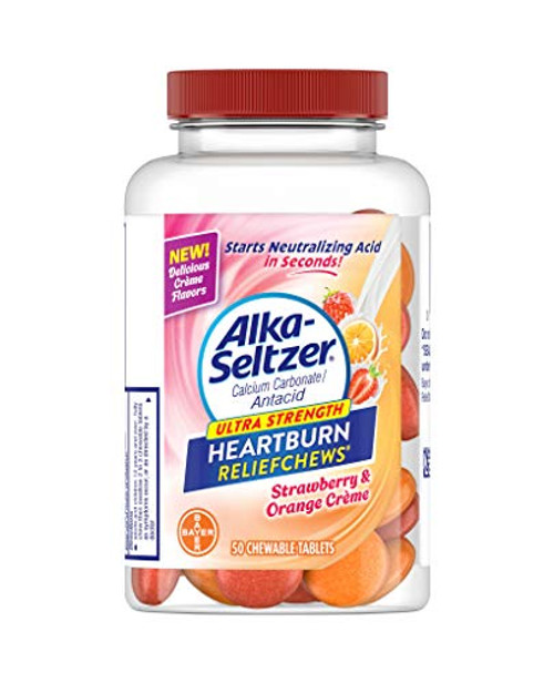 Alka Seltzer Alka seltzer Ultra Strength Heartburn Strawberry  Orange Creme reliefchews 50 Count 50 Count Alka Seltzer Alka seltzer Ultra Strength Heartburn Strawberry  Orange Creme reliefchews 50 Count 50 Count