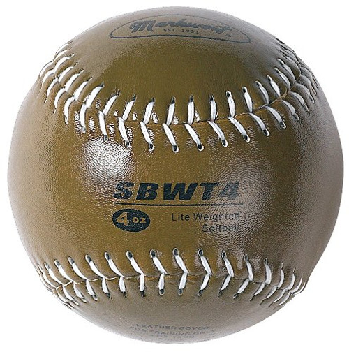 Markwort Weighted 12Inch SoftballsLeather Cover Gold