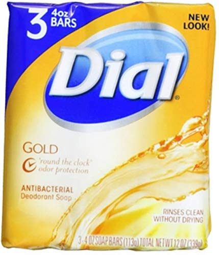 Dial Antibacterial Deodorant Soap Bar Gold 4 oz bars 3 ea Pack of 6