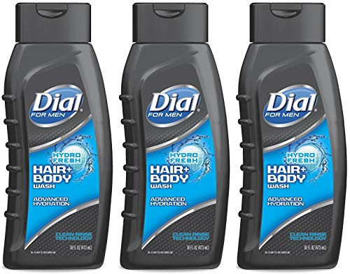 Dial for Men Hair and Body Wash Hydro Fresh 16 Fluid Ounce Pack of 3