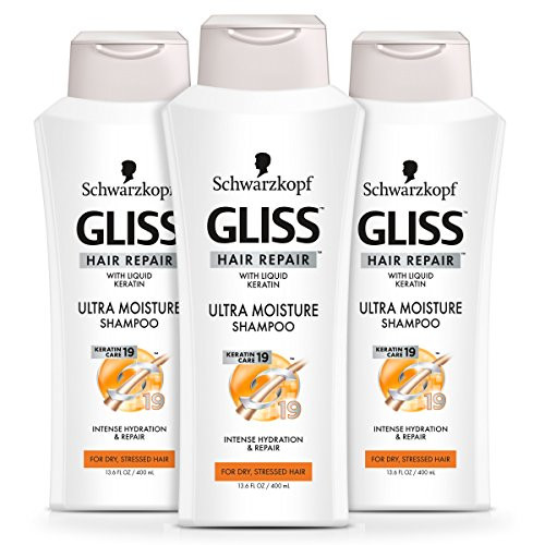 GLISS Hair Repair Shampoo Ultra Moisture for Dry or Stressed Hair 136 Ounces Pack of 3 GLISS Hair Repair Shampoo Ultra Moisture for Dry or Stressed Hair 136 Ounces Pack of 3
