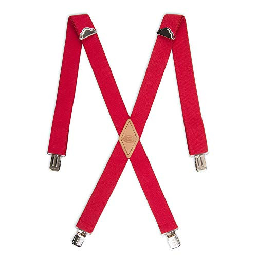 Dickies Mens 114 Solid Straight Clip Suspender Red One Size