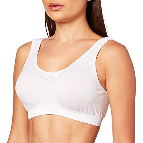 Bali Womens Comfort Revolution Seamless Crop Top White XLarge