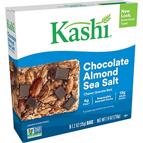 Kashi Chewy Granola Bars Chocolate Almond Sea Salt Vegan 74oz Box 6 Count