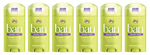 Ban Antiperspirant Deodorant Invisible Solid Shower Fresh 260 oz Pack of 6