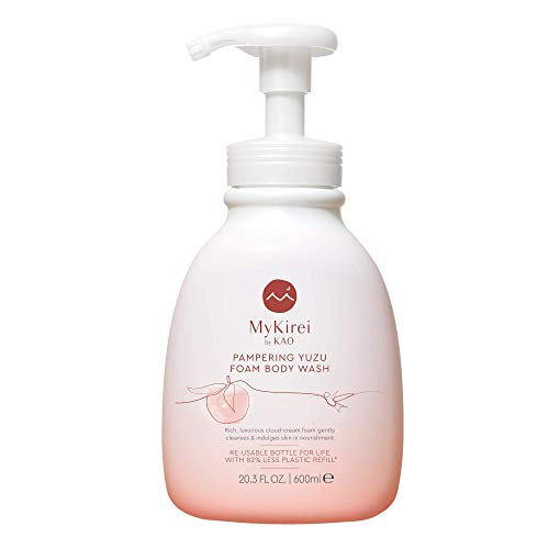 MyKirei by KAO Foaming Body Wash with Japanese Yuzu Paraben Fee Cruelty Free and Vegan Friendly Sustainable Bottle 203 oz Pump
