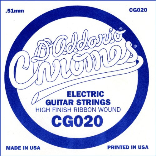 DAddario CG020 Flat Wound Electric Guitar Single String 020