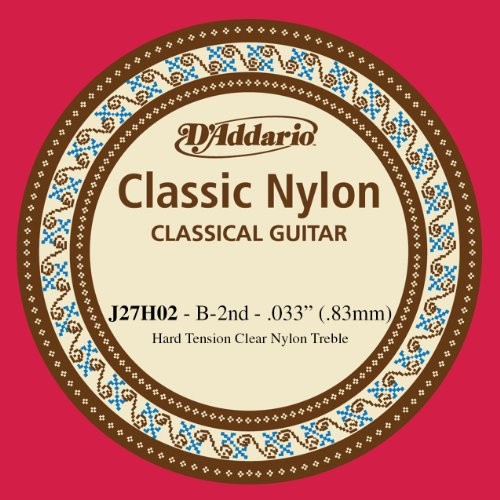 DAddario J27H02 Student Nylon Classical Guitar Single String Hard Tension Second String