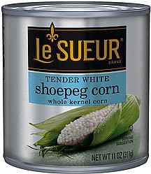 Le Sueur Tender White Shoepeg Corn Whole Kernel 11 Oz Pack of 6