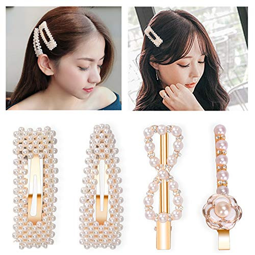 Pearl Hair Clips for Women GirlsNashone 4pcs Fashion Artificial Pearl Hair Barrettes Bling Alligator Clips Bobby Pins Snap Clips Handmade Hair Accessories for Daily Party Wedding Valentines Day Pearl Hair Clips for Women GirlsNashone 4pcs Fashion Artificial Pearl Hair Barrettes Bling Alligator Clips Bobby Pins Snap Clips Handmade Hair Accessories for Daily Party Wedding Valentines Day