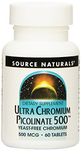 Source Naturals Ultra Chromium Picolinate 500 mcg YeastFree Dietary Supplement  60 Tablets