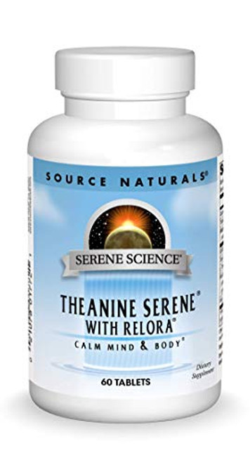 Source Naturals Serene Science Theanine Serene with Relora  Supports Stress Relief  Relaxation for A Calm Mind  Body  60 Tablets