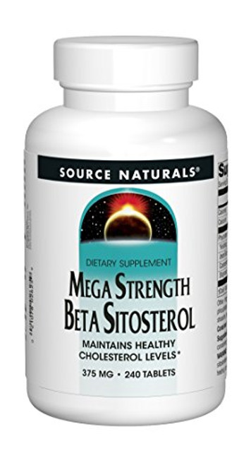 Source Naturals Mega Strength Beta Sitosterol 375mg Plant Sourced Healthy Cardiovascular Cholesterol Support Supplement 240 Tablets Source Naturals Mega Strength Beta Sitosterol 375mg Plant Sourced Healthy Cardiovascular Cholesterol Support Supplement 240 Tablets