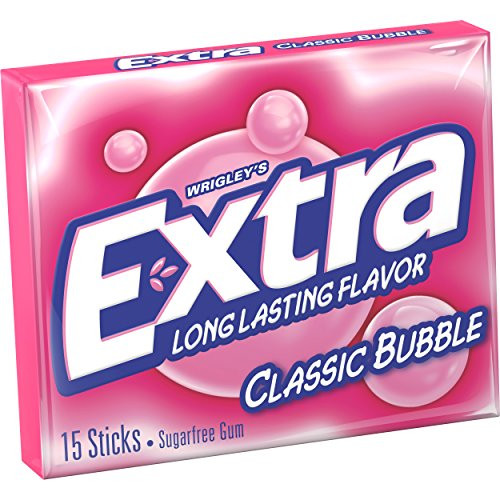 Wrigleys Extra Classic Bubble Sugarfree Gum 15 Piece Pack