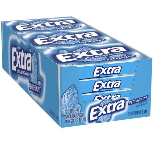 Extra Peppermint Gum 15Stick Slim Packs Pack of 12