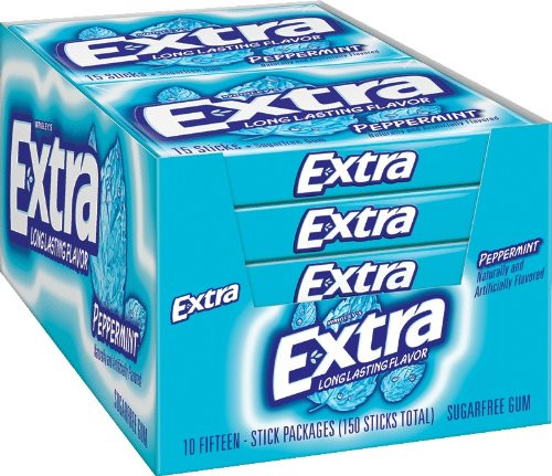 Extra Peppermint Gum 15Stick Slim Packs Pack of 20