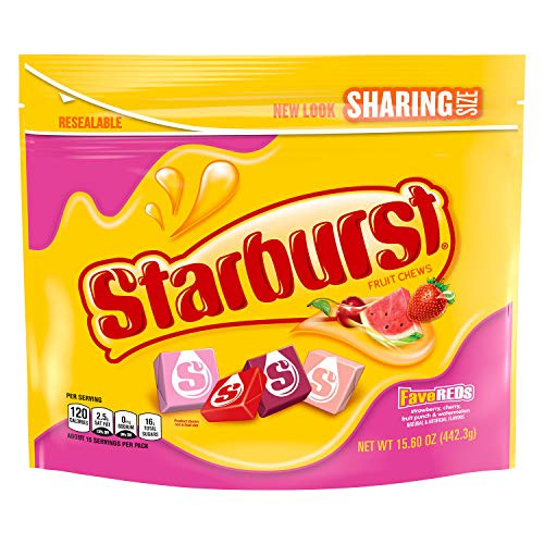 Starburst Fruit Chews Candy Sharing Size Resealable Bag Favereds Minis 156 Ounce