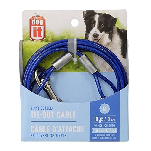 Avenue Tether Dog TieOut Cable Medium 10Feet Blue