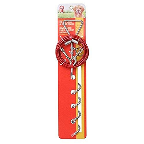 Avenue CorkScrew Dog TieOut Stake and Cable Combo Set