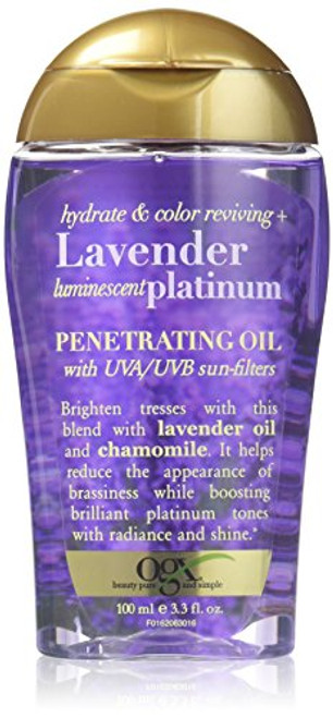 OGX Hydrate  Color Reviving  Lavender Luminescent Platinum Penetrating Oil 33 Ounce