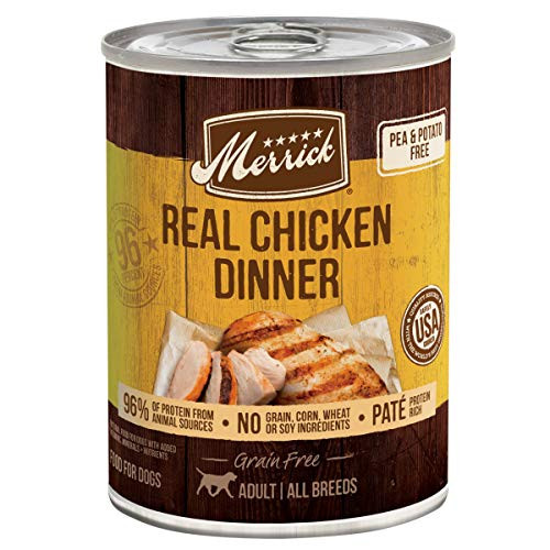 Merrick Grain Free Wet Dog Food Real Chicken Recipe  127 oz Cans Case of 12