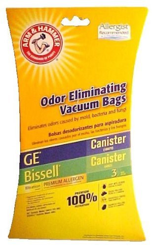 Arm  Hammer Odor Eliminating Vacuum Bags GE Canister VC396  Bissell Canister 48K2