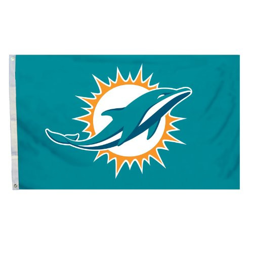 Fremont Die NFL Miami Dolphins 3 x 5 Flag with Grommets 3 x 5Foot Logo