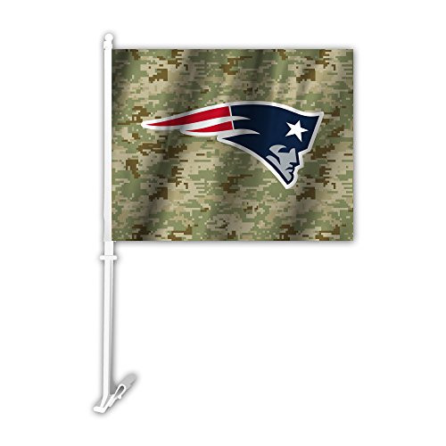 NFL New England Patriots Camo Car Flag Green One Size