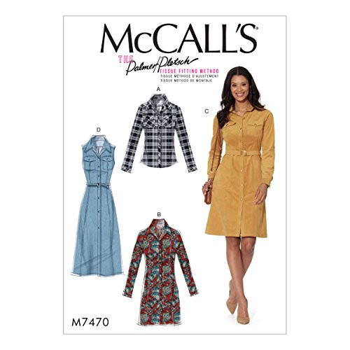 McCall Patterns Misses Button Shirtdresses with Belt Shirt