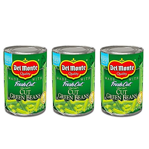 Del Monte Blue Lake Cut Green Beans wNatural Sea Salt 145 Oz 3 Pack
