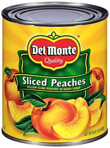 Del Monte Canned Yellow Cling Peach Halves in Heavy Syrup 29 Ounce Pack of 6