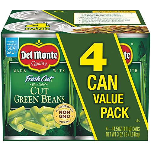 Del Monte Canned Fresh Cut Blue Lake Green Beans 145Ounce Cans Pack of 4